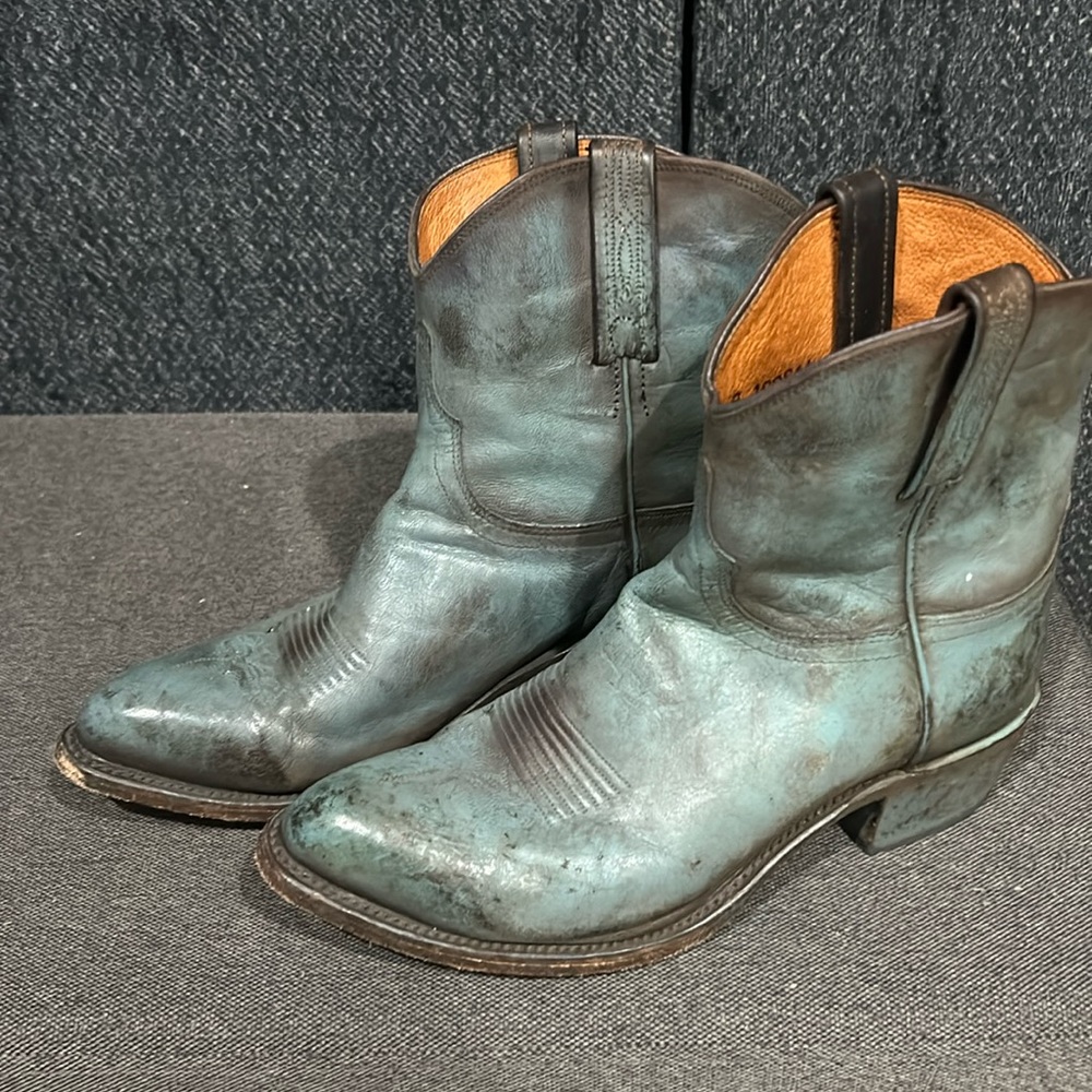 Lucchese Gaby Teal Short Bootie. Worn 3 times!!